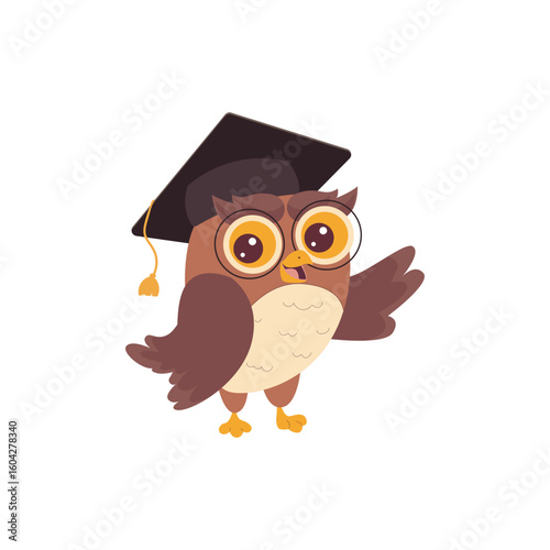 Cute Owl Teacher Illustration