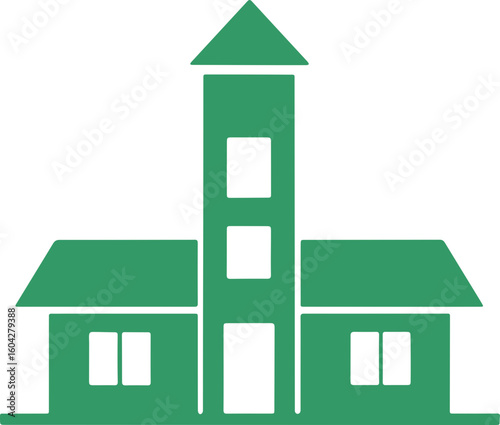 school building icon | vector style building icon | building transparent icon 