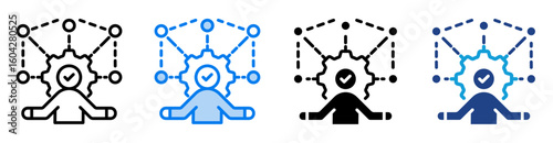Skill set icon set multiple style collection