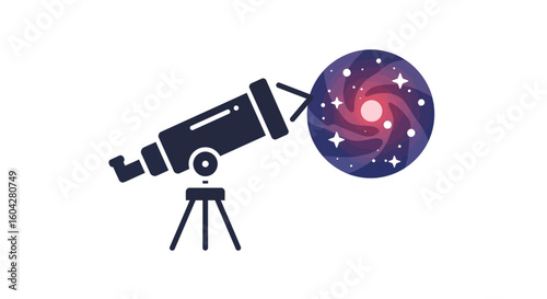 Explore the cosmos through a telescope, discovering vast galaxies and starry wonders.