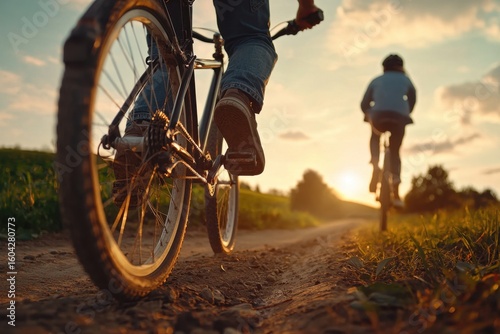 Wallpaper Mural Cycling adventure at sunset scenic path action shot outdoor environment dynamic viewpoint light spring layers with denim jackets Torontodigital.ca