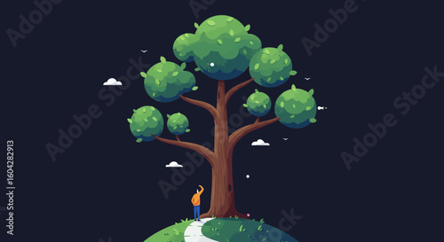 A man dreams under a vibrant tree, a journey of hope and self-discovery begins