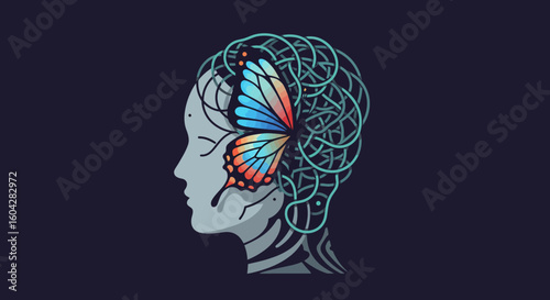Unlock your mind's potential with this stunning butterfly brain illustration