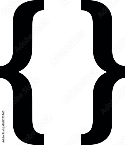 Curly Brackets vector silhouette design