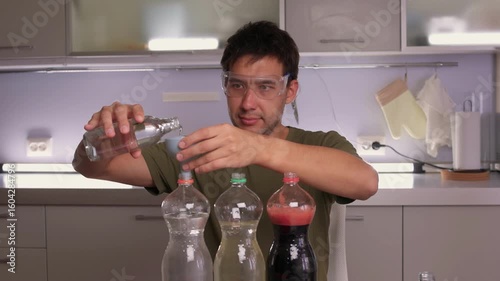 A Young Scientist Conducting a Home Experiment with Proper Safety Gear for Protection