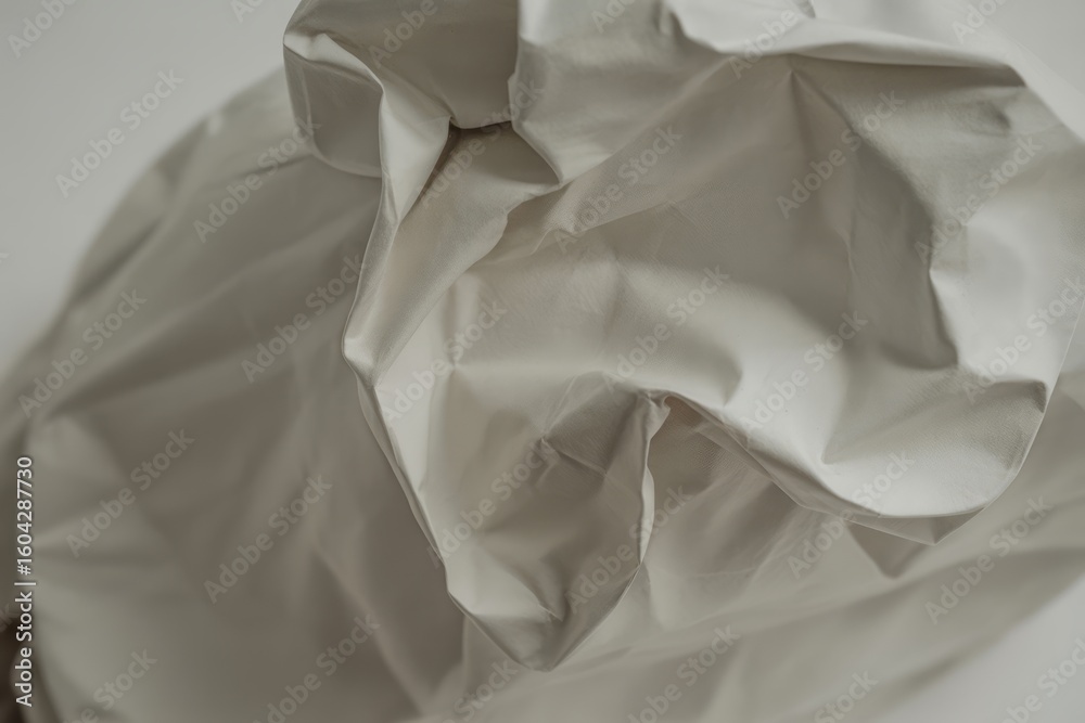 Obraz premium Crushed pale fabric texture white crumpled