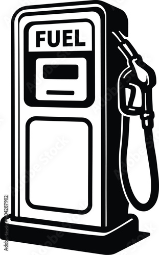 Classic Gas Pump Vector Illustration - Essential for Fueling Vehicles and Transportation Concepts