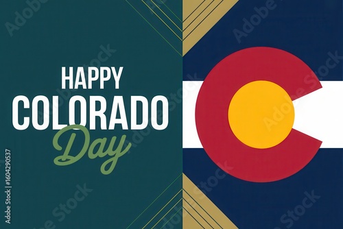 Festive Colorado Day celebration banner with vibrant state flag colors.