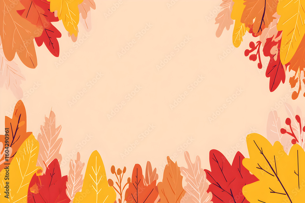 Autumn background cozy fall foliage border vector art for ecommerce hero images blog headers and lifestyle branding Autumn background cozy fall foliage border vector art for ecommerce hero images blog headers and lifestyle branding