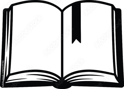 Open Book with Bookmark Vector Illustration - Ideal for Education, Reading, and Learning Concepts