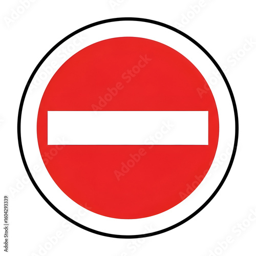 Free Download Illustration of red circular traffic sign with a white horizontal bar indicating no entry or do not enter isolated on transparent background - GFXLoad