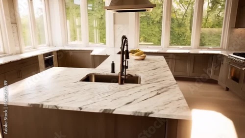 modern kitchen with table