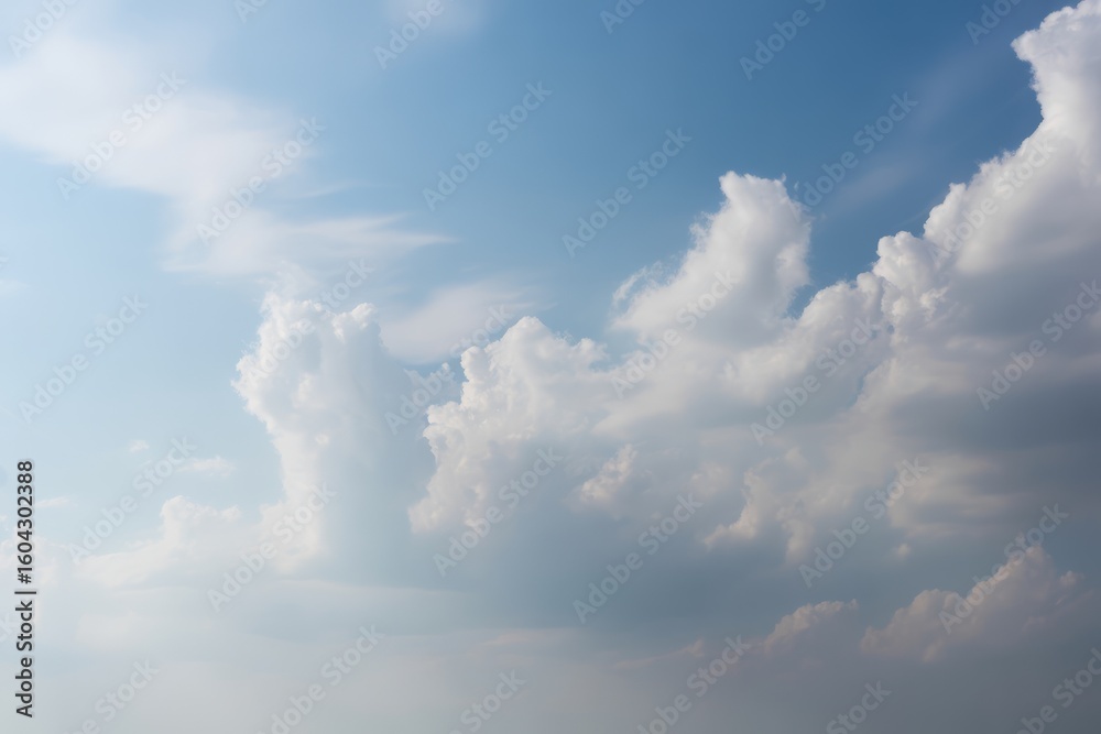 Fototapeta premium White clouds against blue sky fluffy