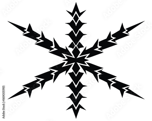 A geometric snowflake pattern creates a wintery abstract design Ai Generated