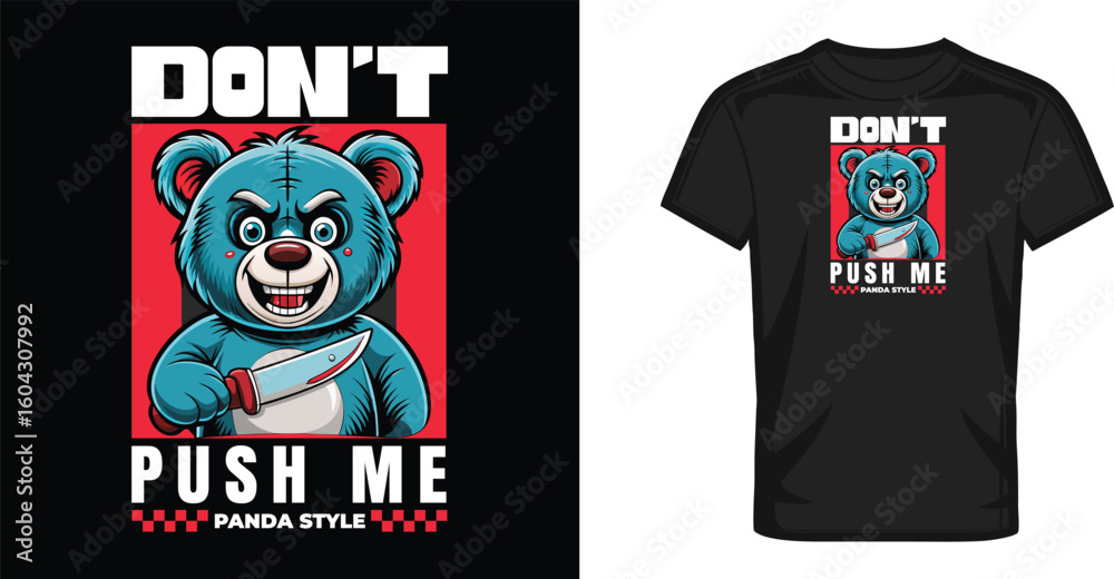 Fototapeta premium Panda streetwear t shirt design