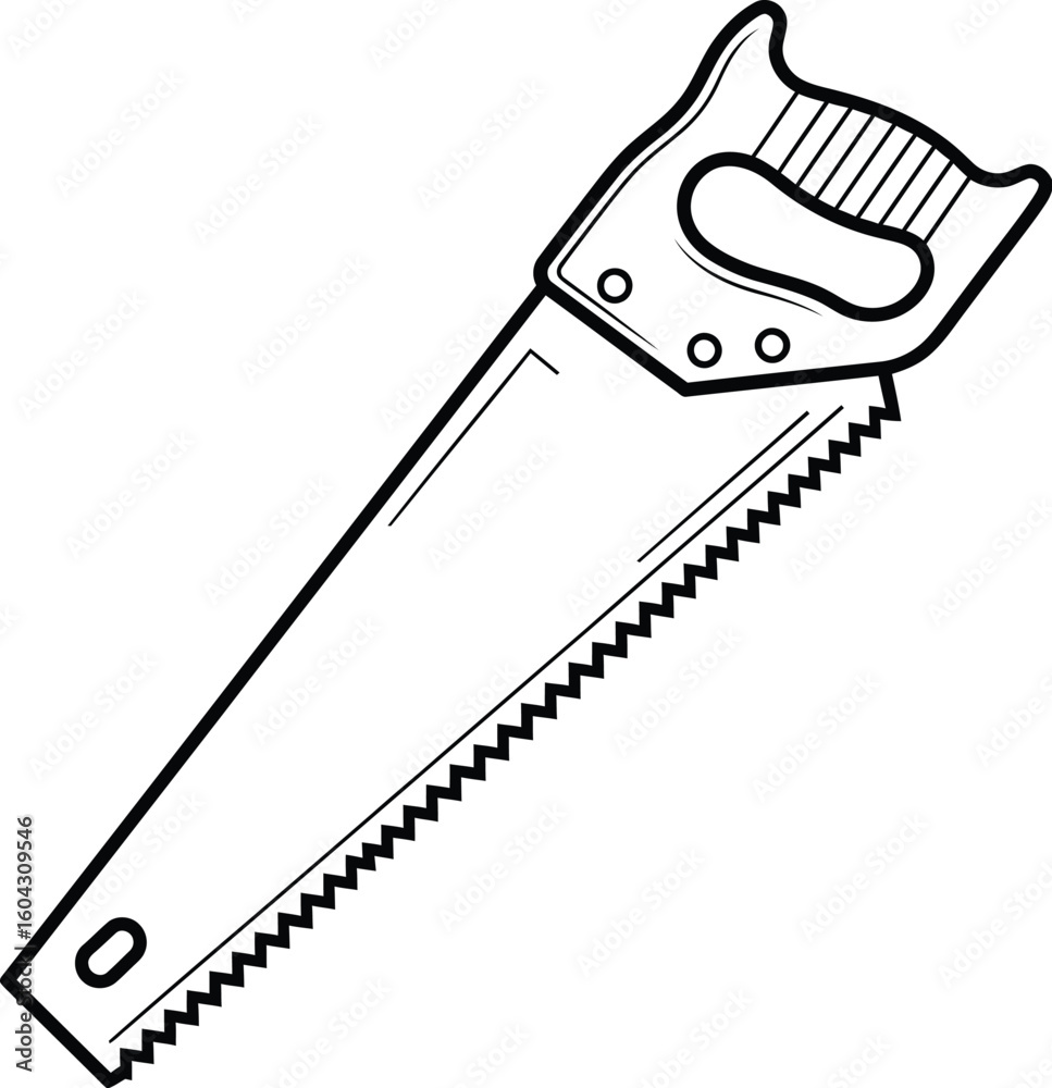 Obraz premium Hand Saw Vector Icon Carpentry Tool Illustration