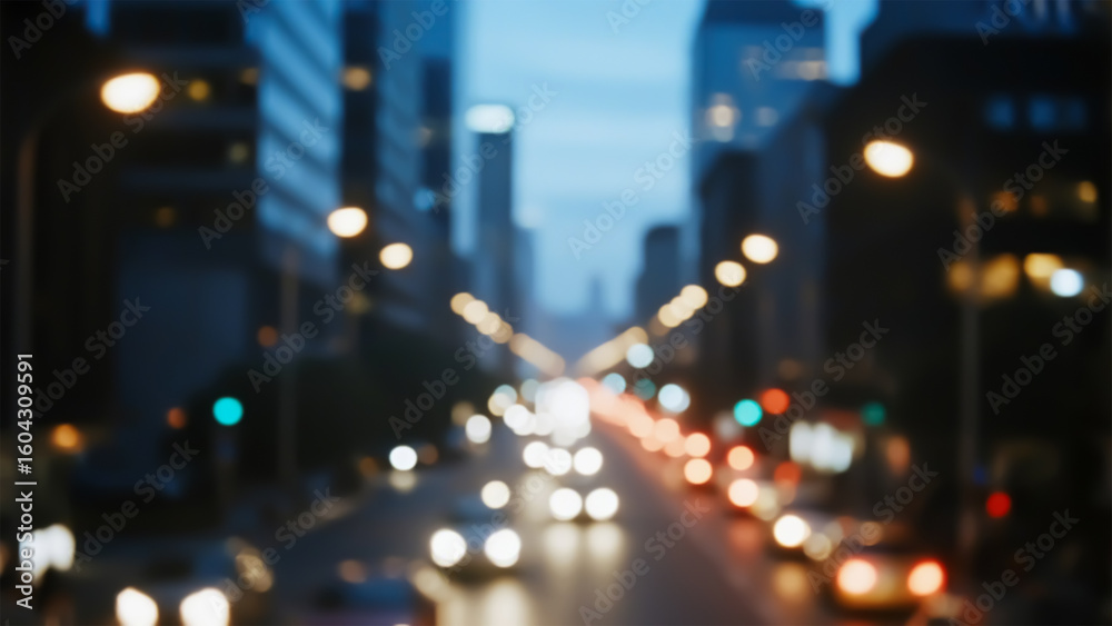 Obraz premium Night cityscape with blurred lights conveying the atmosphere of a metropolis