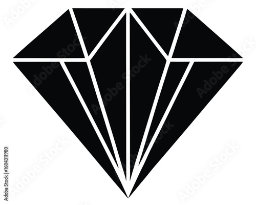 A black diamond shines brightly, isolated on white background Ai Generated
