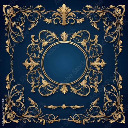 vintage luxury frame with floral ornament
