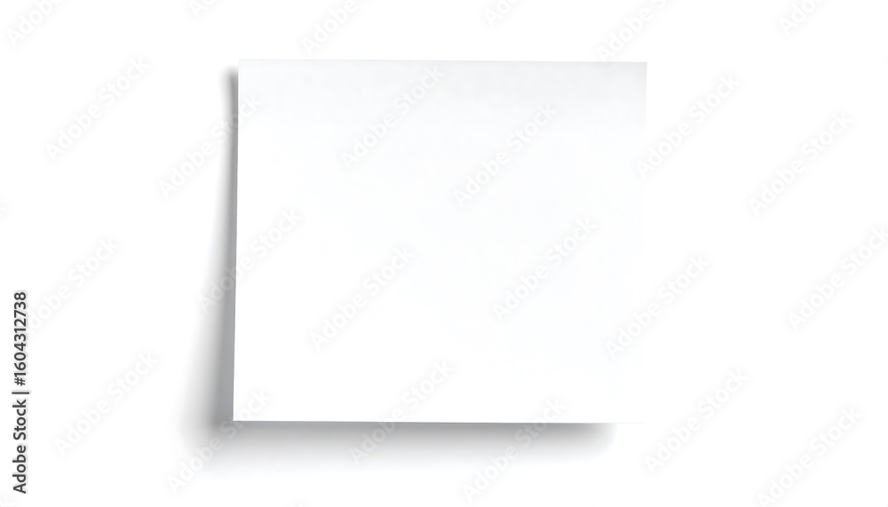 Fototapeta premium Blank white sticky note on a white background