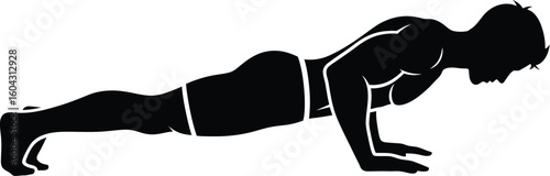 Silhouette of a man doing a pushup 