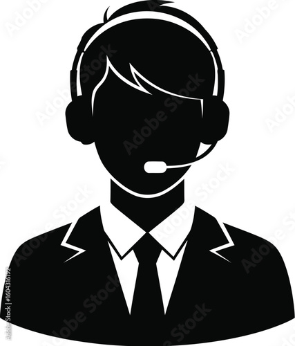 A customer service representative with a headset ready to help