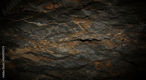 Dark Textured Rocky Surface with Brown and Black Tones Suitable for Nature or Geological Backgrounds