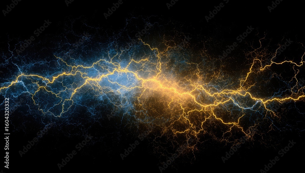 Fototapeta premium Dual electric currents clashing