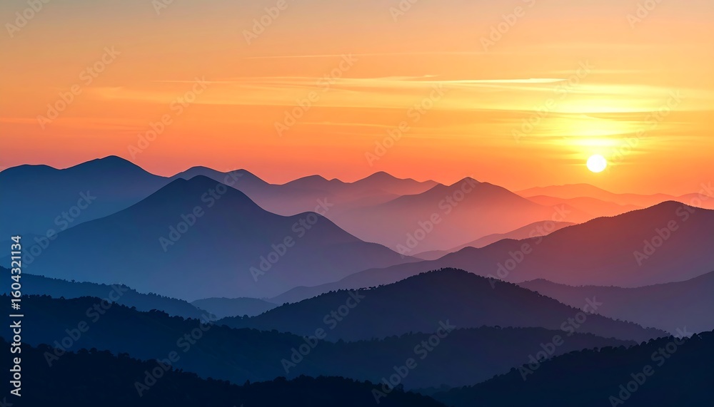 Obraz premium Sunrise over mountain range
