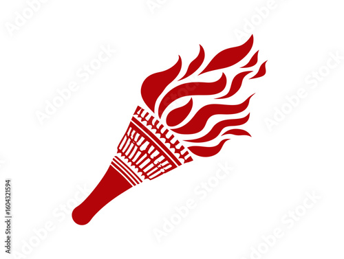A dynamic red torch icon with a stylized flowing flame represents the powerful spirit of freedom and revolution.

