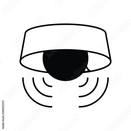 motion sensor glyph icon with white background vector stock illustration