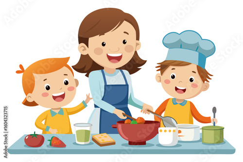 Ideal for educational content, parenting blogs, recipe books, and family-themed advertisements.