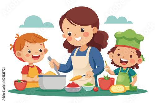 Ideal for educational content, parenting blogs, recipe books, and family-themed advertisements.