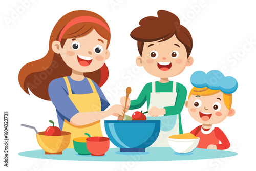 Ideal for educational content, parenting blogs, recipe books, and family-themed advertisements.