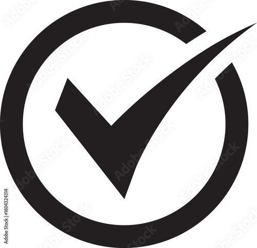 black check mark icon. Correct vote choice symbol. social media verified badge sign. symbolizing success icons. approved sign
