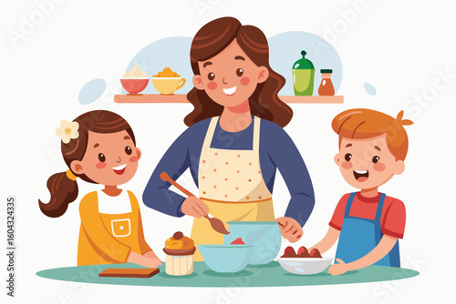 Ideal for educational content, parenting blogs, recipe books, and family-themed advertisements.