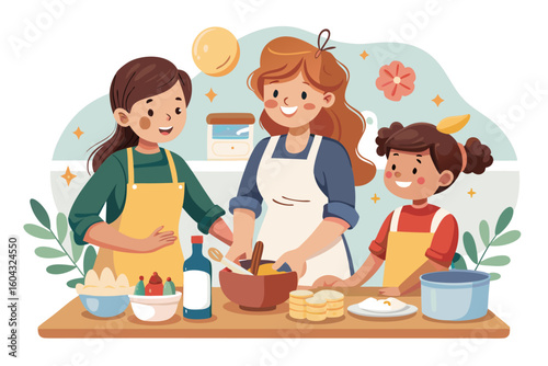 Ideal for educational content, parenting blogs, recipe books, and family-themed advertisements.