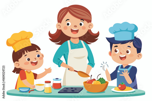 Ideal for educational content, parenting blogs, recipe books, and family-themed advertisements.