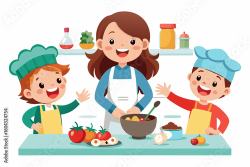 Ideal for educational content, parenting blogs, recipe books, and family-themed advertisements.