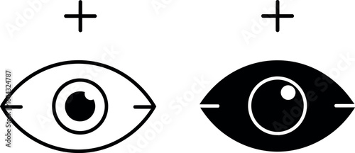 Eye vision concept open and closed view icons