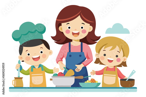Ideal for educational content, parenting blogs, recipe books, and family-themed advertisements.