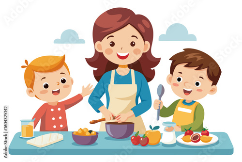 Ideal for educational content, parenting blogs, recipe books, and family-themed advertisements.
