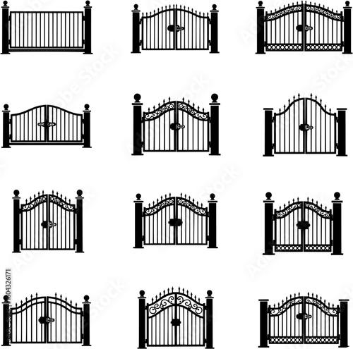Set of Black Gate Icons