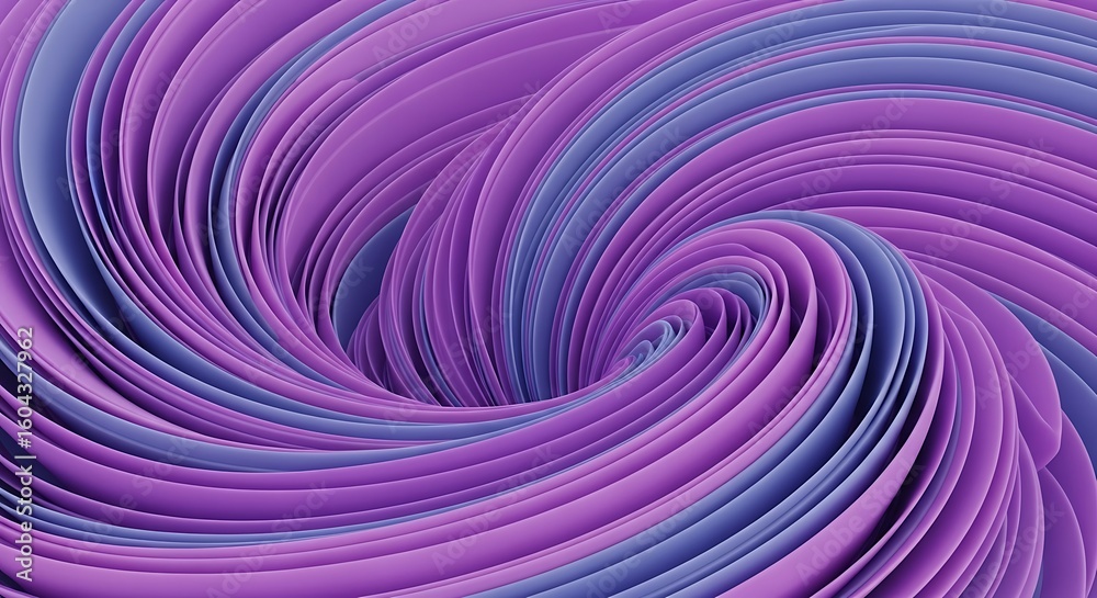 Fototapeta premium Abstract design of swirling ribbons in shades of purple and blue.