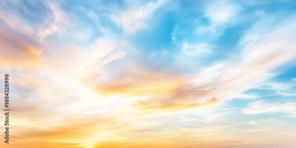 Fototapeta premium Background of colorful sky concept: Dramatic sunset with twilight color sky and clouds 