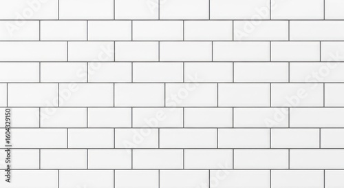 White Ceramic Subway Tiles with Dark Grout Seamless Pattern