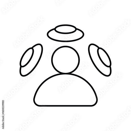spatial audio line icon with white background vector stock illustration