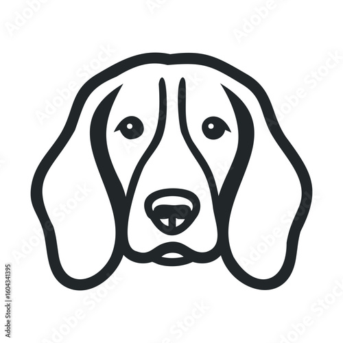 Cute dog face outline for animal lovers and educational purposes