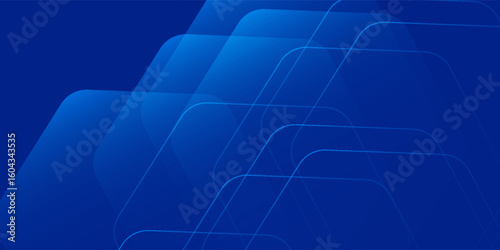 Abstract blue background with glowing geometric lines. Modern blue gradient square shape design. Futuristic technology concept. Suit for brochure, corporate, website, poster, banner, cover modern