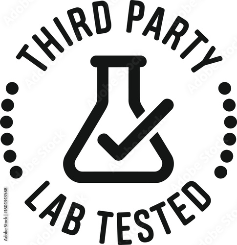 Third party lab tested seal with flask and checkmark icon